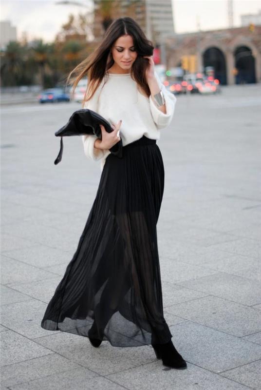 تنورة بخصر مرتفع مستوحاة من ootd من شارع الحسناء