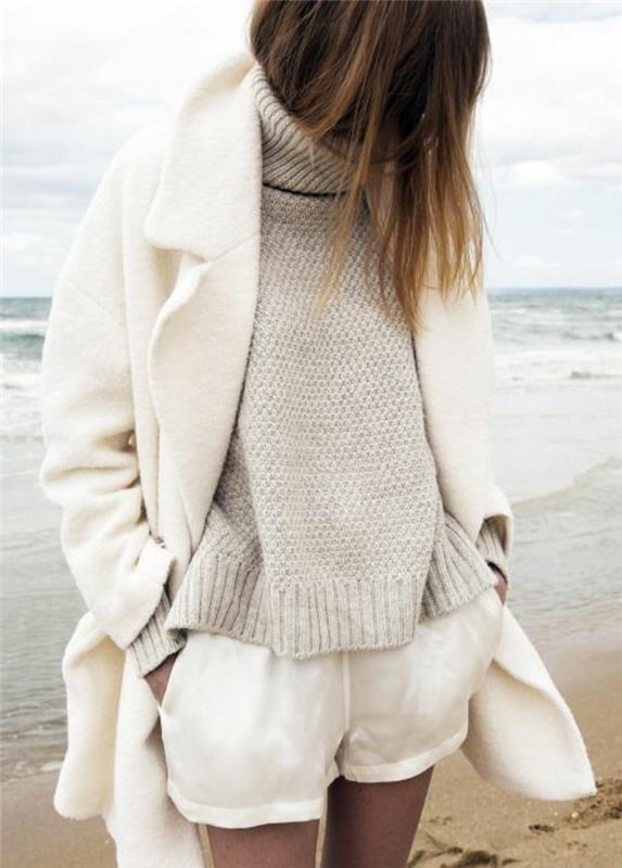 oblečené šortky-žena-ootd-nápad-cool-zimné-oblečenie