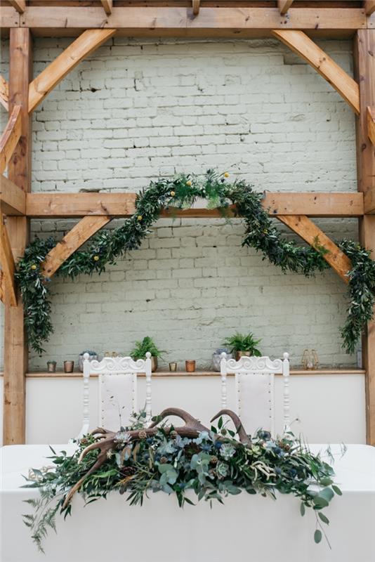 Brudar bordsdekoration rustikt bröllop rum interiör eller exteriör ljus dekoration