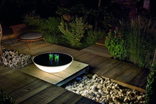 solárne záhradné lampy-solárny-konferenčný stolík