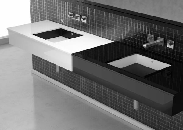 black-double-bathroom-sink-in-black-and-white