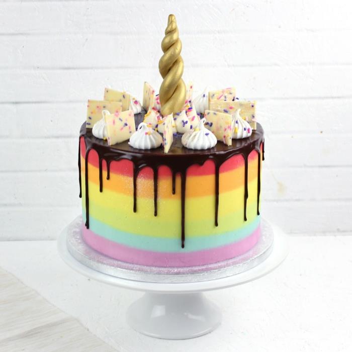originálna narodeninová torta s jednorožcom a narodeninovou tortou pre dospelých