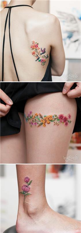 Malá diskrétna myšlienka tetovania tetovacej ženy