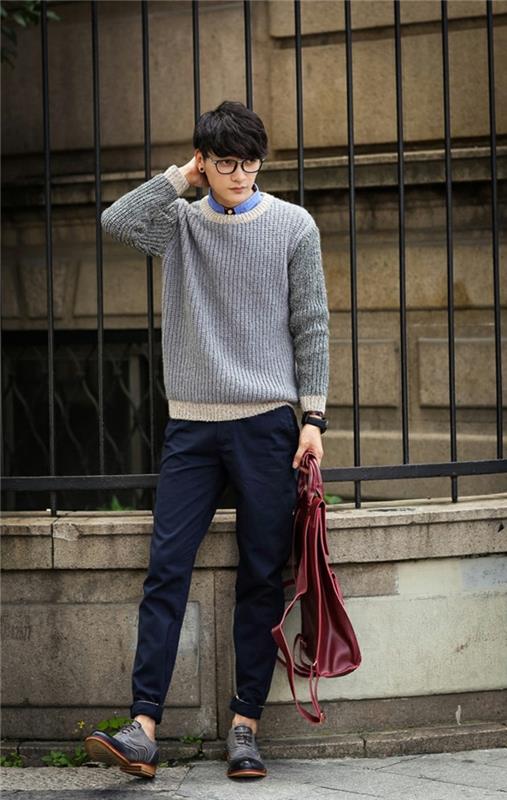 vlnený sveter pre muža, ktorý si vyberie sivý