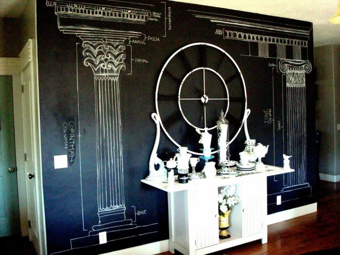 tabuľa-kuchyňa-čierna-bridlicová-stena-dekorácia-interiér-stena-nápad
