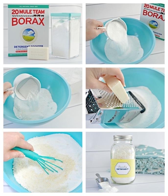 hemtvätt enkelt recept baserat på borax vastille tvål och läskkristaller diy tvättmedel