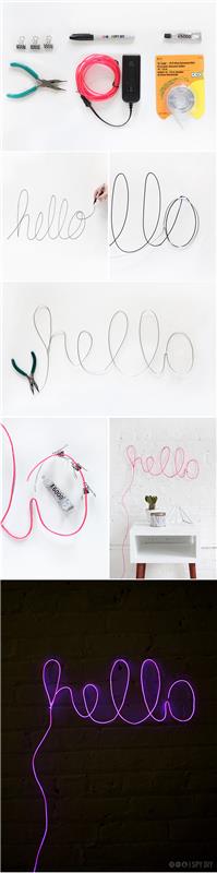 nápad, ako vytvoriť neónovú dekoráciu, ľahké písmená, návod, manuálna aktivita pre dospelých, jednoduché DIY, kreatívny nápad