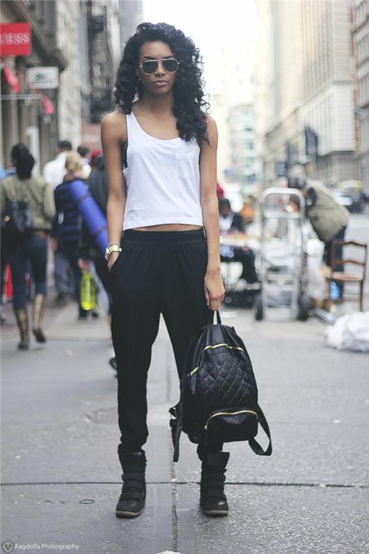 Enkel och chic outfit swag makeup välklädd tjej vara swag new york street style