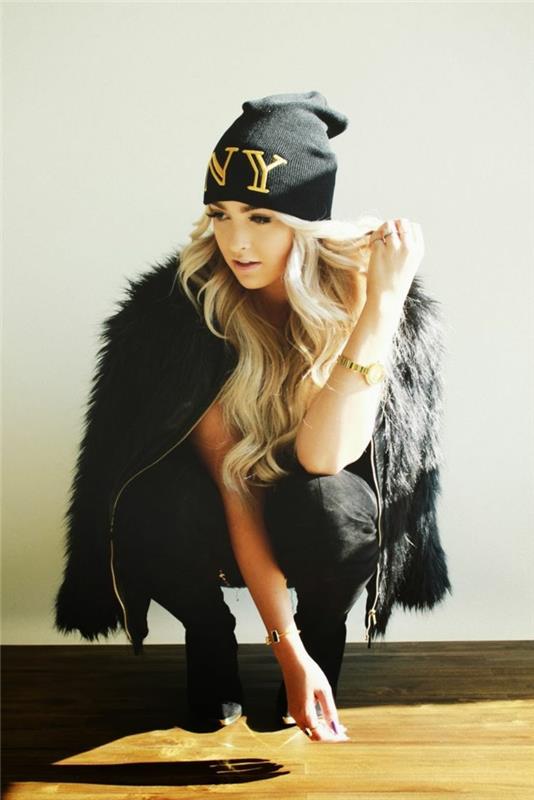 Snygg outfit swag festklänning teen outfit swag kläder idé NY beany New York stil outfit