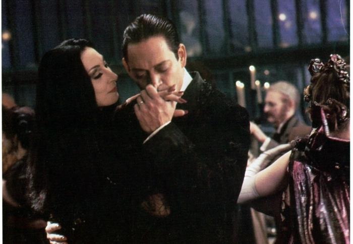 Morticia -bild av Addams -familjen vackra gotiska par som är kär i Addams -familjen