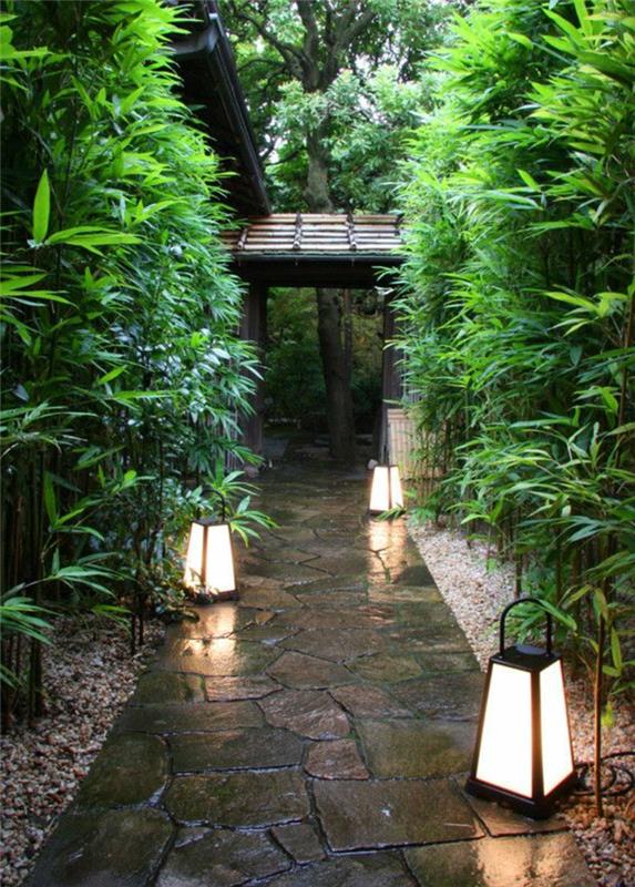 utomhusbelysning-trädgård-stig-grön-växter-trädgård-dekoration