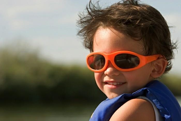 نظارة شمسية - برتقالية - للأطفال - بأشكال مشدودة