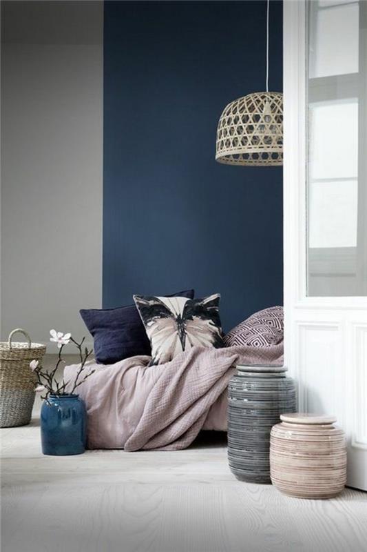 lacný-moderný-ratanový luster-do-spálne-v modro-sivej farbe