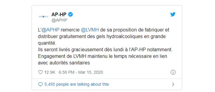 طلب برنارد أرنو من مصانع العطور LVMH تصنيع هلام مائي كحولي للمستشفيات في باريس