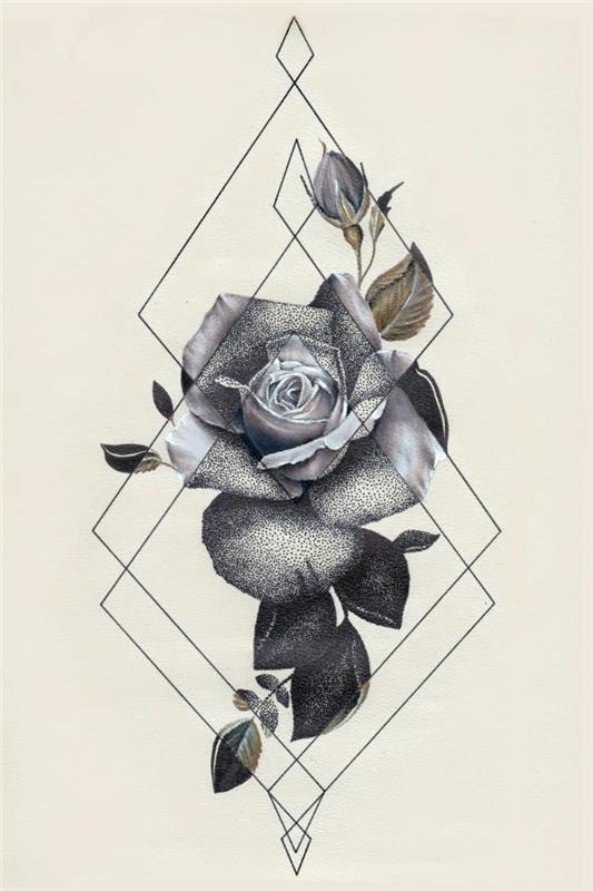 Geometrisk ritning för att reproducera idé enkel ritning handledning geometriska blommor former