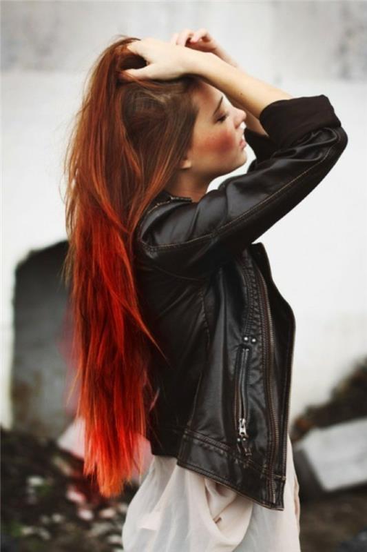 magnetické-vlasy-farba-červeno-hnedé-ombré