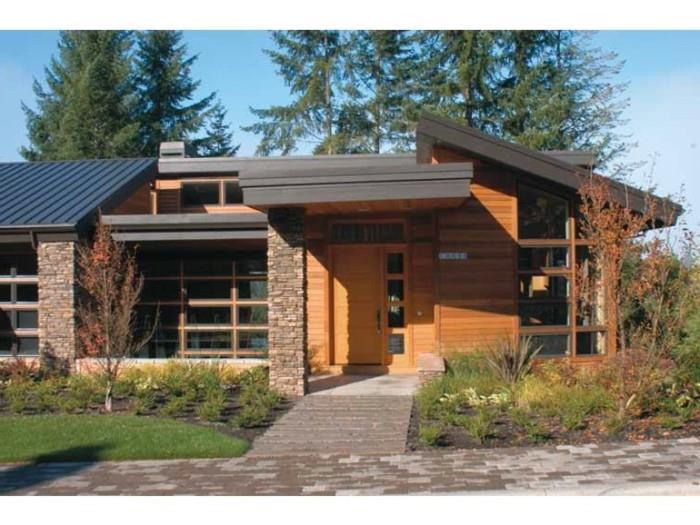drevený dom-plochá strecha-plán-drevený dom-jednopodlažný-