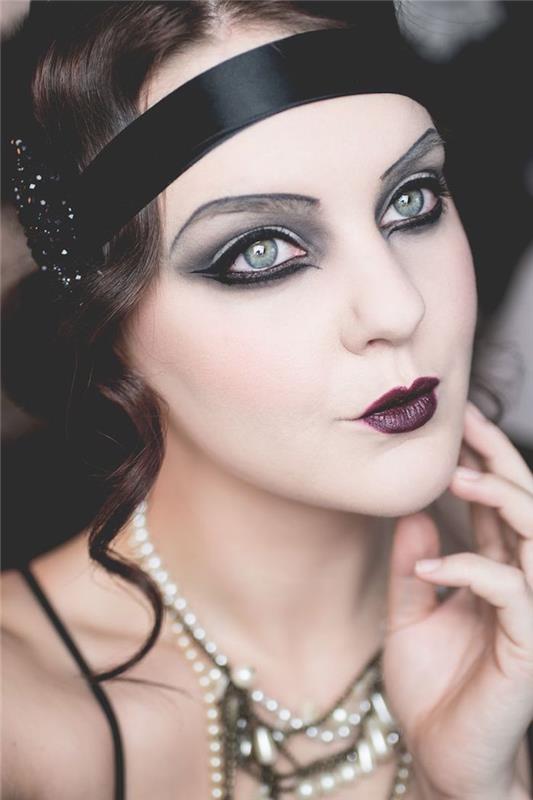 1920-talets pin-up frisyr charleston makeup 1920