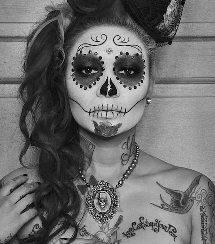 Mexikansk skelettkvinna halloween sminkdräkt