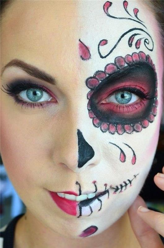 skeleton makeup mexikansk kostym för dead party mexico