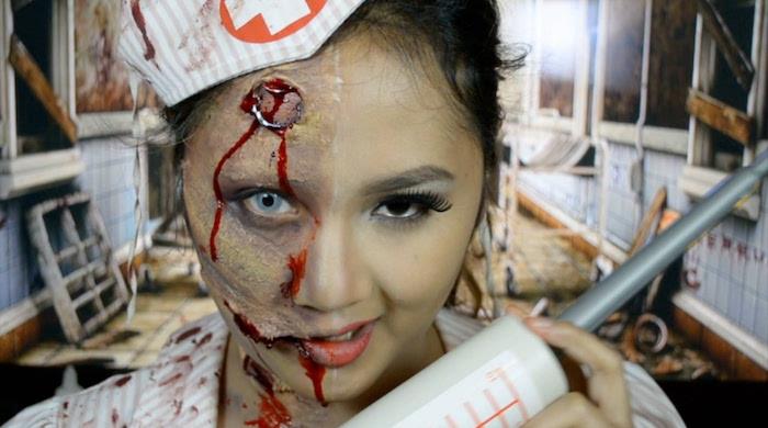 zombie odöda sminksköterska kostym
