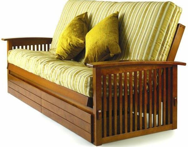 فوتون-مرتبة وأريكة بإطار خشبي