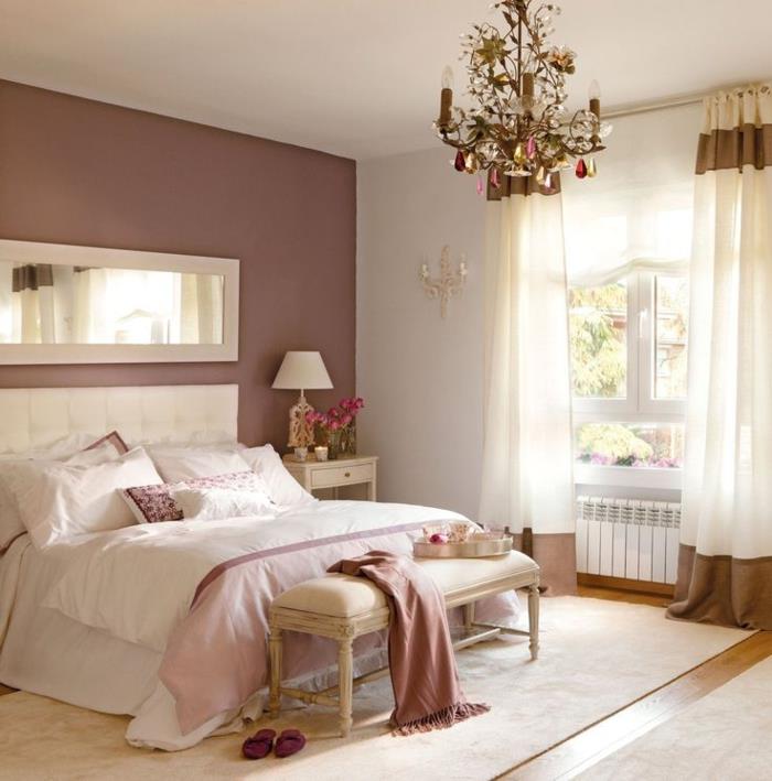 غرفة نوم بنفسجي اللون بنفسجي تصميم داخلي وردي