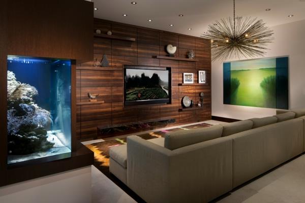extravagantný obývačka-akvárium-nábytok