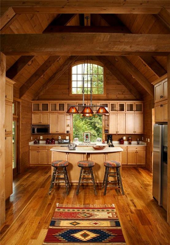 kuchynský nábytok-surové-drevo-farebné-koberec-v-masív-drevo-kuchyňa-drevo-kuchynský nábytok