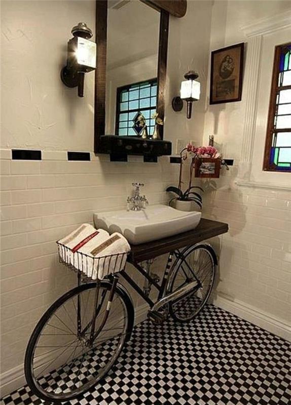 Återvunnet-cykel-fåfänga-badrum-skåp