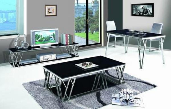 izba s oceľovým nábytkom-stôl-v-modernom nábytku