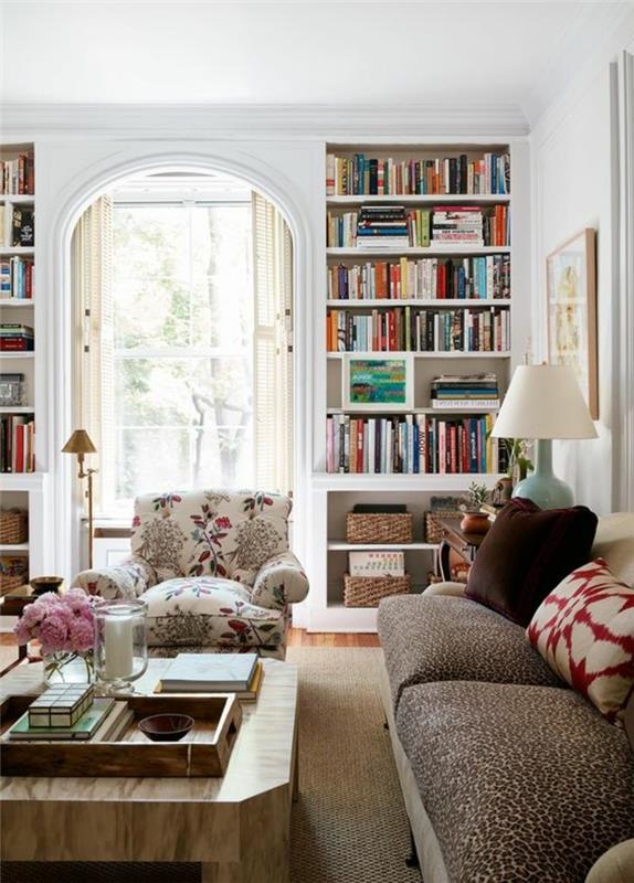 moderný-obývacia izba-polička na knihy-nábytok-na-knihu-úložisko