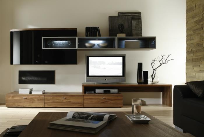 trä-tv-skåp-teak-tv-skåp-vardagsrum-modern-layout-vit-vägg