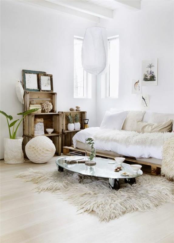béžový-nábytok-sedačka-v-umelej kožušine-dekor-farby-obývacia izba-béžovo-biela-obývačka
