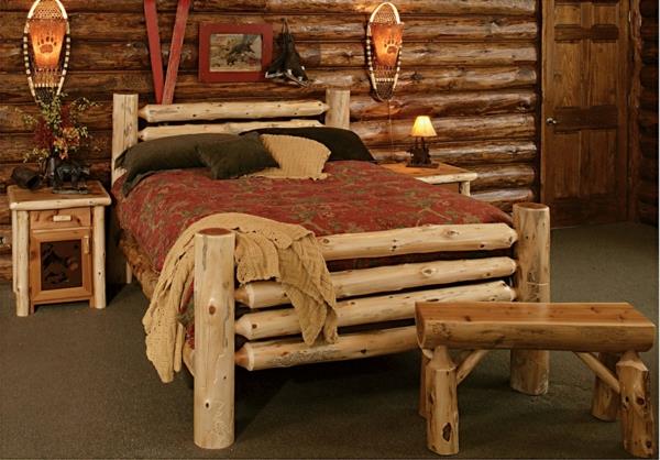 أثاث ريفي - سرير خشبي