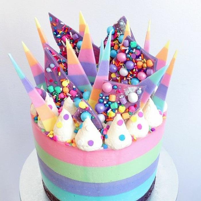 narodeninová torta pre dospelých 2 ročné narodeninové dúhové farby