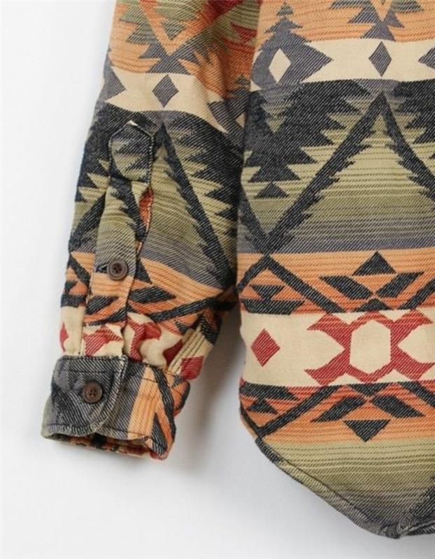 etniskt mode, vinterrockrock geometriska mönster, aztec -figurer
