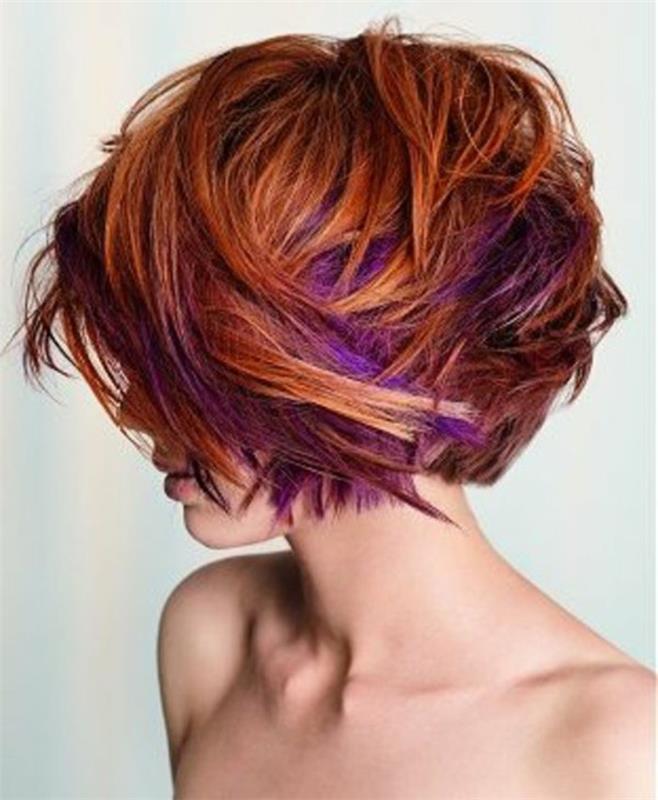 asymetrický-krátky-strih-model-balayage-farebný-červeno-purpurový