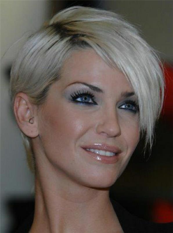 model-krátke vlasy-blond-modré-oči