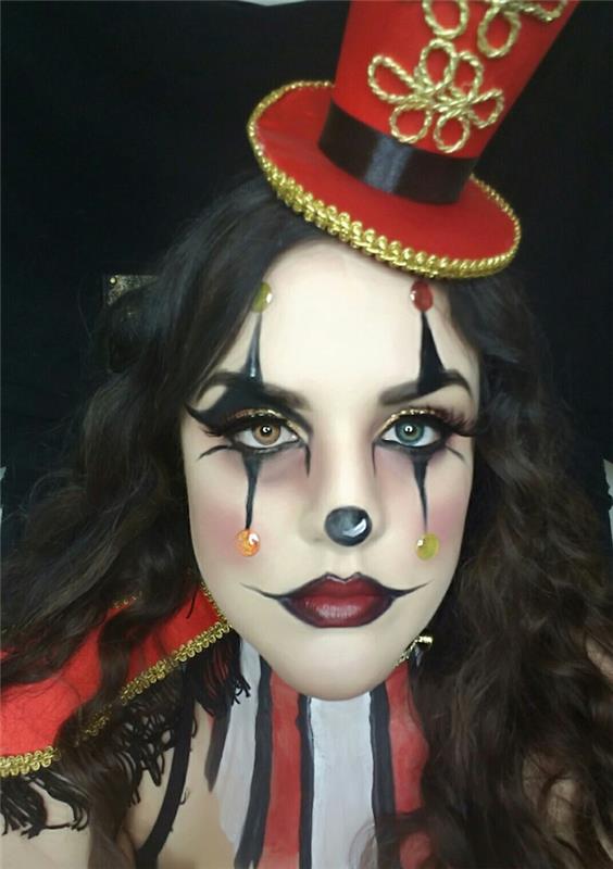 clown kvinna smink enkla svarta ögon