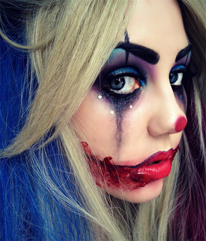 halloween sorglig clown tjej smink modell