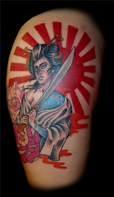 Inšpiratívny model sesterského tetovania, ktorý je najlepšou voľbou pre japonské umelecké tetovanie, tetovanie gejša
