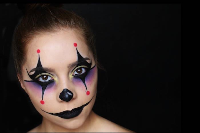 lätt clown makeup joker stil ögon
