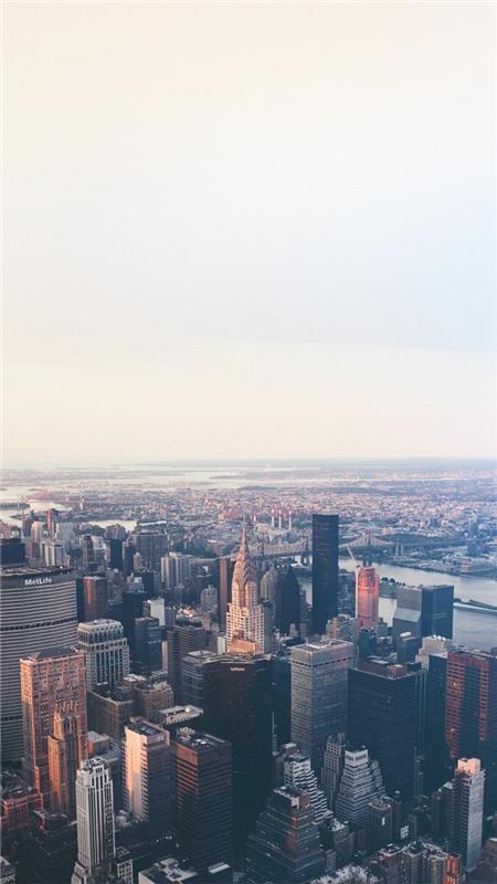sommar iphone tapeter, new york skyline, chrysler building, grå himmel