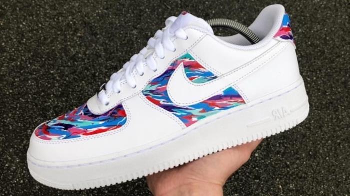 nike air force anpassad mångfärgad dekorationsfärg för textil läder sport sneakers