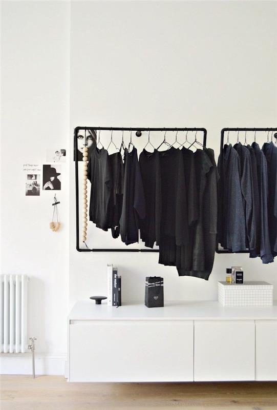 Låg garderob sovrumsförvaringsskåp enkelt sätt att förvara all originalförvaring i vita sovrumsväggar