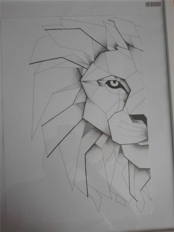 Matematisk ritning penna papper bild ritning vackra lejon