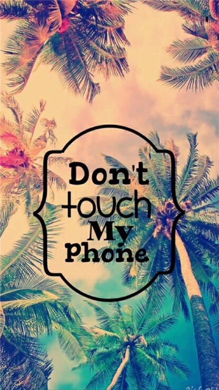 palmer i bakgrunden, motiverande iphone tapeter, rör inte min telefon