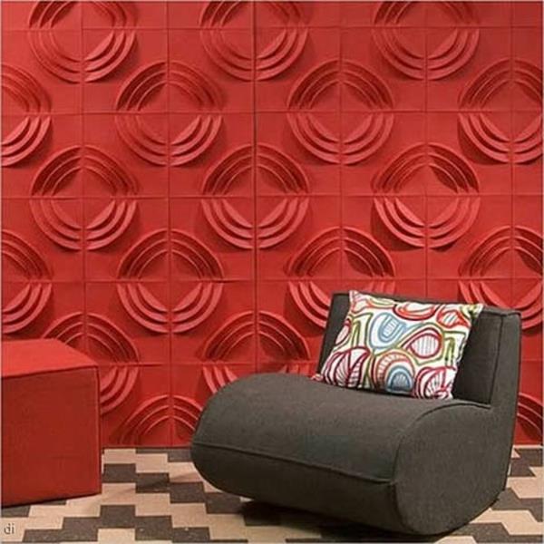 ديكور - لوحات الحائط - أحمر - مع كرسي بذراعين