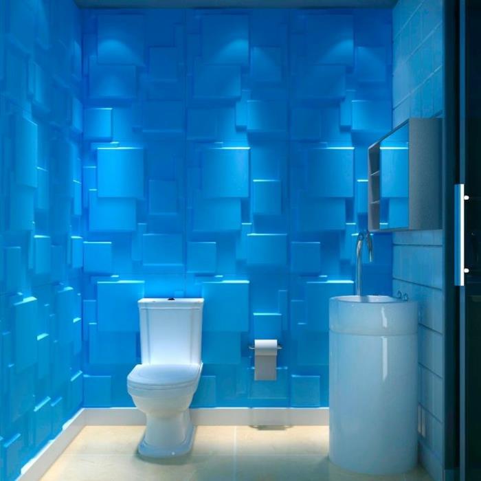 3d-nástenný panel-modrá-atmosféra-v kúpeľni